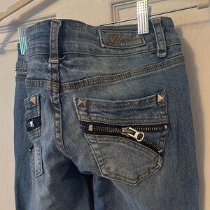 Request Jeans Size 24 Zipper Pockets Light Blue Skinny Low rise